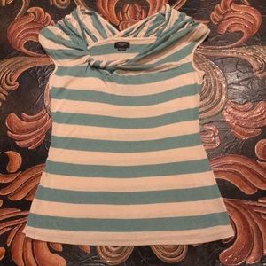 Anthropologie DELETTA Striped Gathered Blouse M